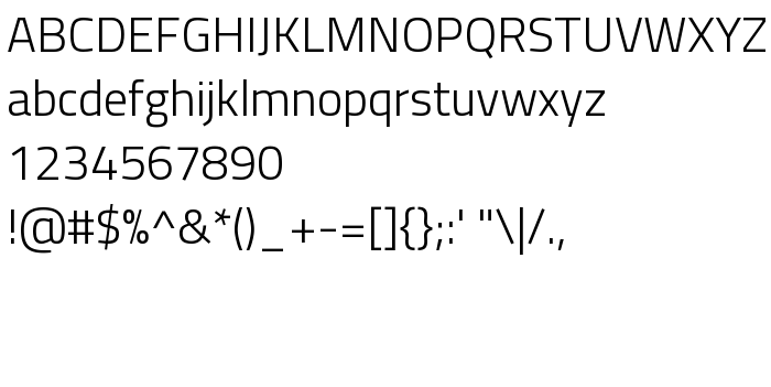 Шрифт Titillium Light